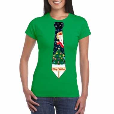 Verbazingwekkend Fout kerst shirt groen kerstboom stropdas voor dames | Kerst-outfit.nl AV-89