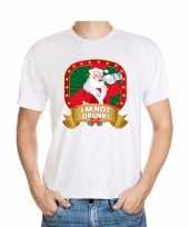 Foute kerst-shirt wit met dronken kerstman voor heren