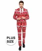 Grote maat rode business suit met kerst thema