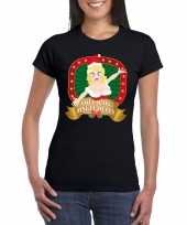 Sexy foute kerstmis shirt zwart voor dames touch my jingle bells